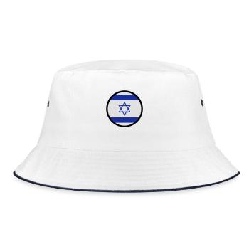 Under the sign of Israel - Bucket Hat - white/navy - Front