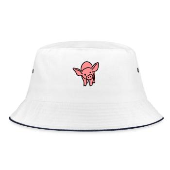 Piglet 2 - Bucket Hat - white/navy - Front