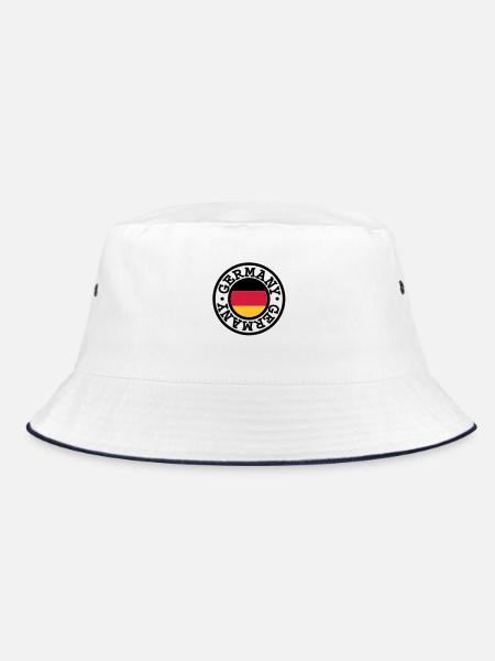 Deutschland Germany - Bucket Hat - Weiß/Navy - Vorne