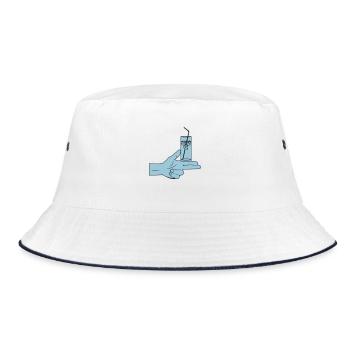 Pistolero Cóctel - Bucket Hat - Weiß/Navy - Vorne