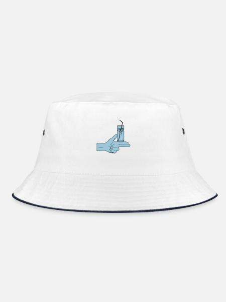 Pistolero Cóctel - Bucket Hat - Weiß/Navy - Vorne