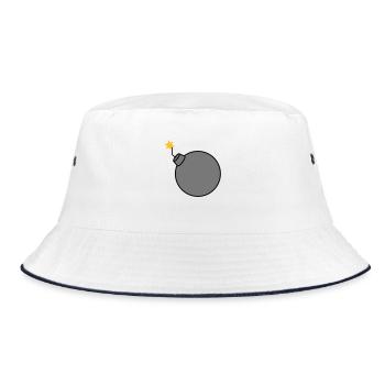 brûlé boule ronde sphère cercle texte b - Bob - blanc/marine - Devant