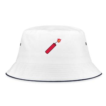 rod tnt dynamite explode explosion blast - Bucket Hat - white/navy - Front