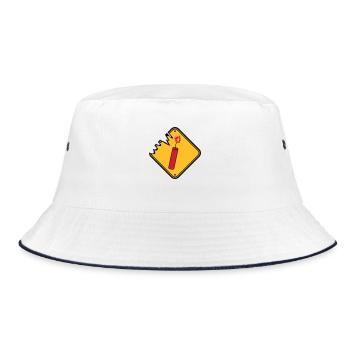 shield caution danger danger caution stan - Bucket Hat - white/navy - Front