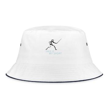 fechten_122012_b_2c - Bucket Hat - Weiß/Navy - Vorne