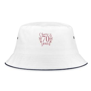 Cheers To 70 Years 70th Birthday Anniversary - Bucket Hat - white/navy - Front
