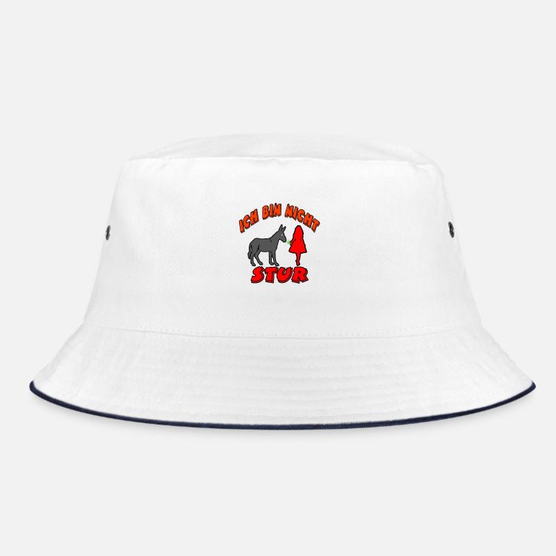 Esel - Bucket Hat - Weiß/Navy