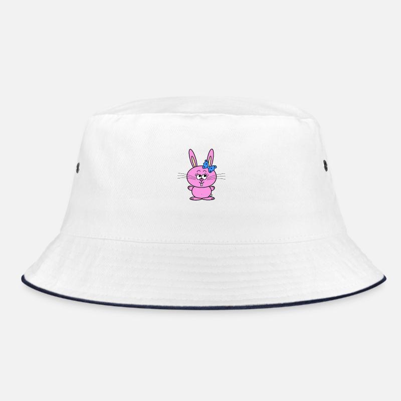 Osterhase - Bucket Hat - Weiß/Navy