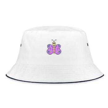 Butterfly Purple - Bucket Hat - white/navy - Front