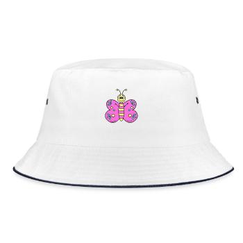 Butterfly Pink - Bucket Hat - white/navy - Front