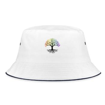 lebensbaum rainbow - Bucket Hat - Weiß/Navy - Vorne