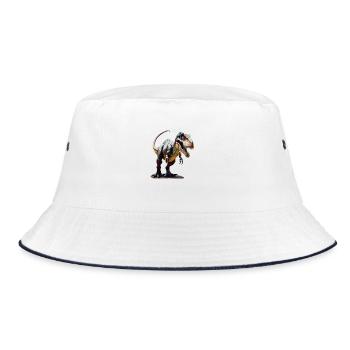 Dinosaur - Bucket Hat - white/navy - Front