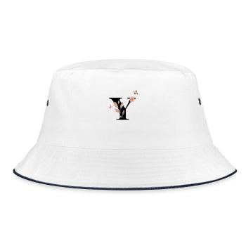 Letter y wildflowers watercolors - Bucket Hat - white/navy - Front