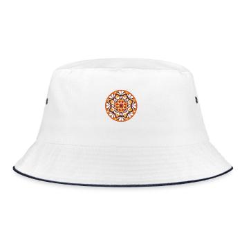 Mandala Pattern Colors Symmetrical5 - Bucket Hat - white/navy - Front