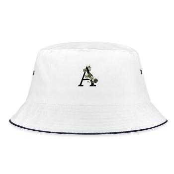 Letter A Green Botany - Bucket Hat - white/navy - Front