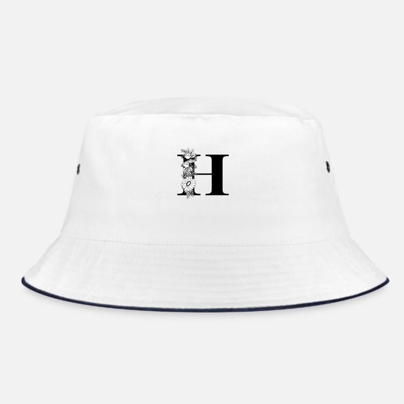 Lettre h floral noir et blanc Bob