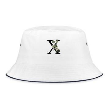 Letter X Green Botany - Bucket Hat - white/navy - Front