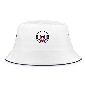 Shocked French Man - Bucket Hat - white/navy - Front