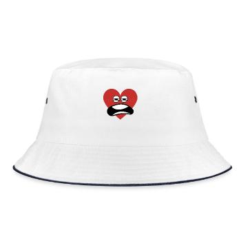 A jaded red heart - Bucket Hat - white/navy - Front