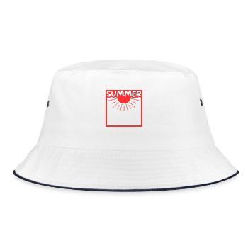 Summer sun in a setting - Bucket Hat - white/navy - Front
