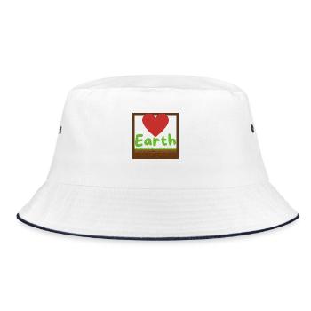 Loving and protecting planet Earth - Bucket Hat - white/navy - Front