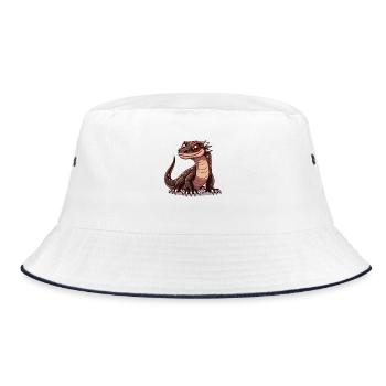 Monitor Lizard - Bucket Hat - white/navy - Front