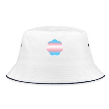 Subtle Transgender Pride - Bucket Hat - white/navy - Front