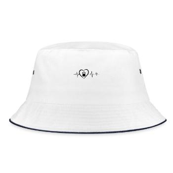 Kettlebell Heartbeat - Bucket Hat - white/navy - Front