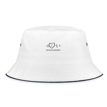 heartbeat cordially middle finger - Bucket Hat - white/navy - Front