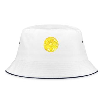 Lemon slice - Bucket Hat - white/navy - Front