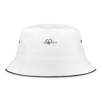 human heartbeat - Bucket Hat - white/navy - Front