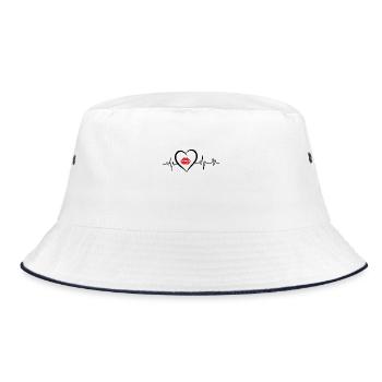heartbeat kisses - Bucket Hat - white/navy - Front