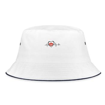 Swiss heartbeat - Bucket Hat - white/navy - Front