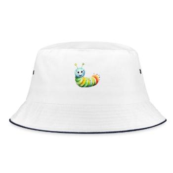 Caterpillar class class animal caterpillar - Bucket Hat - white/navy - Front