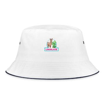 Lamaklasse Klassentier Lama Logo - Bucket Hat - Weiß/Navy - Vorne