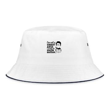 I'm not a smartass, I really know better - Bucket Hat - white/navy - Front