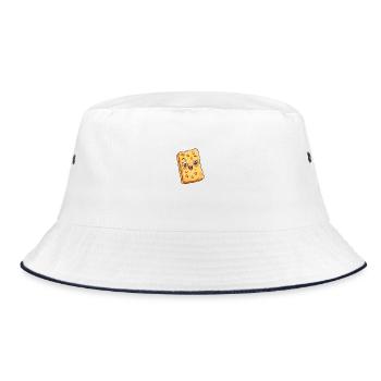 Knuspriger Müsli Riegel Cartoon Style - Bucket Hat - Weiß/Navy - Vorne