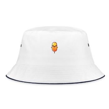 Cheerful summer popsicles in yellow and orange - Bucket Hat - white/navy - Front
