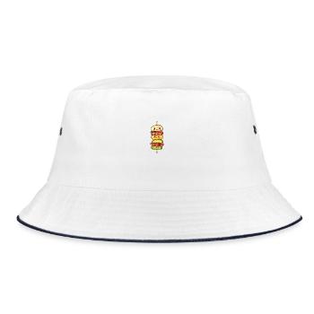 Colorful vegetable skewer kebab skewer in cartoon style - Bucket Hat - white/navy - Front