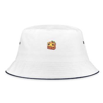 Colorful lasagna in cartoon style - Bucket Hat - white/navy - Front