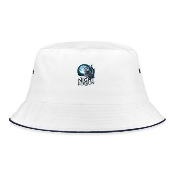 Ich bin ein Nachtmensch. - Bucket Hat - Weiß/Navy - Vorne