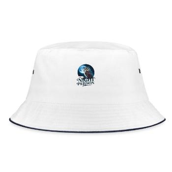 Ich bin ein Nachtmensch. - Bucket Hat - Weiß/Navy - Vorne