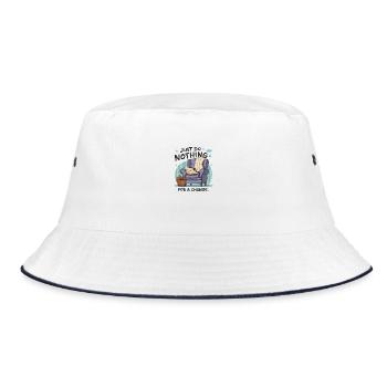 For a change, just do nothing. - Bucket Hat - white/navy - Front
