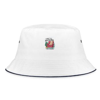For a change, just do nothing. - Bucket Hat - white/navy - Front