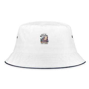 For a change, just do nothing. - Bucket Hat - white/navy - Front