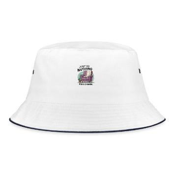 For a change, just do nothing. - Bucket Hat - white/navy - Front