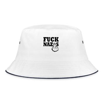 Fuck nazis - Bob - blanc/marine - Devant