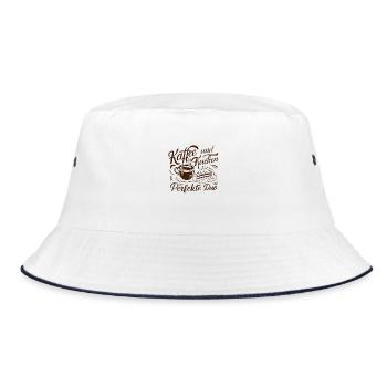 Coffee and cake – the perfect duo. - Bucket Hat - white/navy - Front