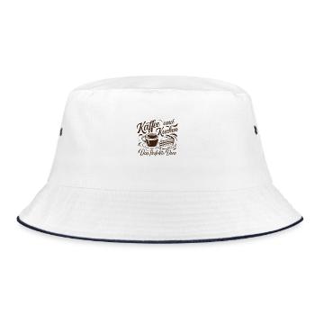 Coffee and cake – the perfect duo. - Bucket Hat - white/navy - Front
