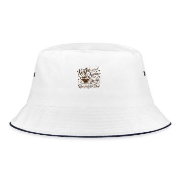 Coffee and cake – the perfect duo. - Bucket Hat - white/navy - Front